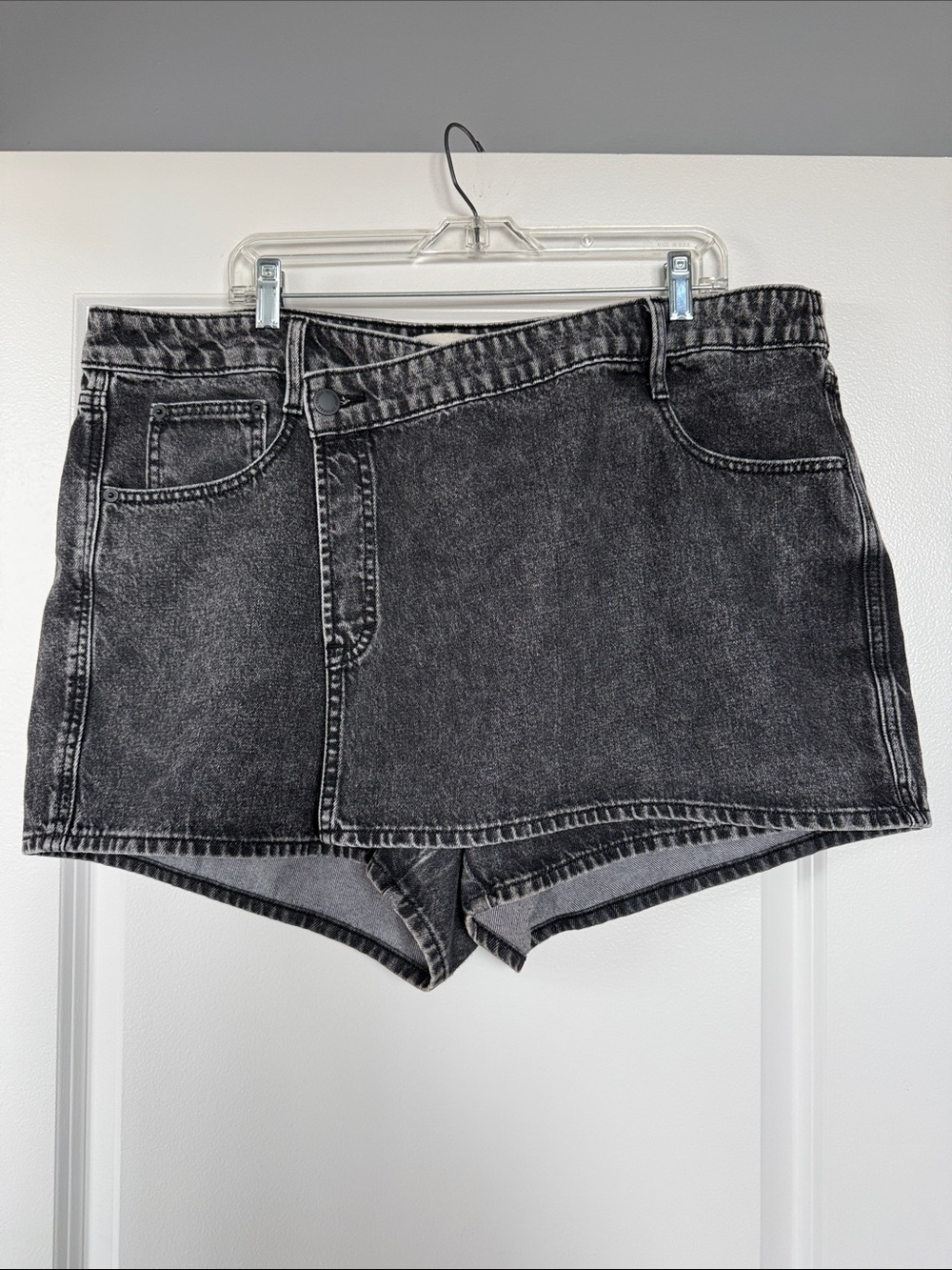 Universal Thread Washed Black High-Rise Jean Skort.